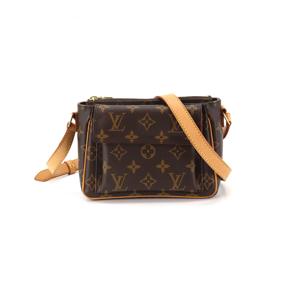 Louis Vuitton Monogram Viva Cite PM Shoulder Bag Brown Gold Hardware